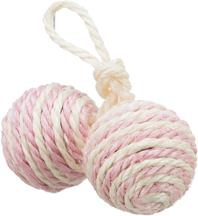 TRIXIE 2 BALLEN AAN KOORD SISAL ASSORTI