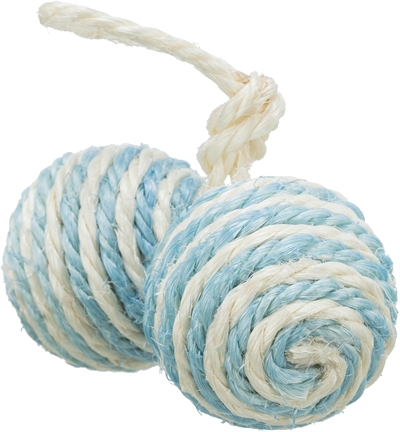TRIXIE 2 BALLEN AAN KOORD SISAL ASSORTI