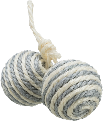 TRIXIE 2 BALLEN AAN KOORD SISAL ASSORTI