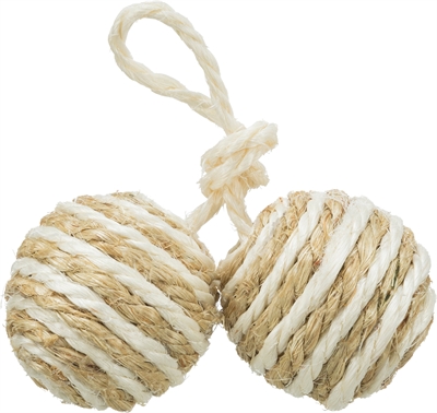 TRIXIE 2 BALLEN AAN KOORD SISAL ASSORTI