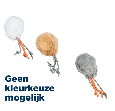 TRIXIE BAL MET TOUWTJES PLUCHE MET KATTENMUNT ASSORTI