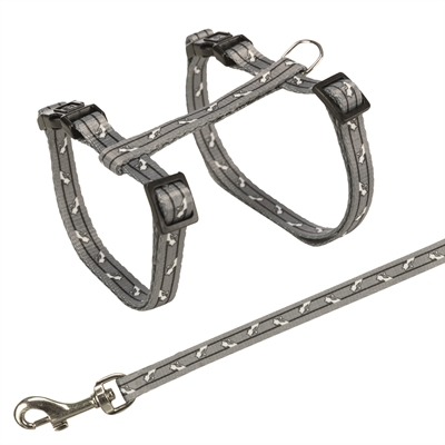 TRIXIE KATTENTUIG MET RIEM KATTENMOTIEF ASSORTI