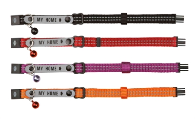 TRIXIE KATTENHALSBAND MET ADRESFLAP MY HOME REFLECTEREND ASSORTI