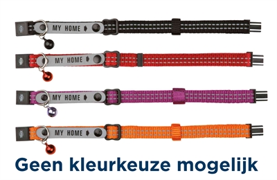 TRIXIE KATTENHALSBAND MET ADRESFLAP MY HOME REFLECTEREND ASSORTI
