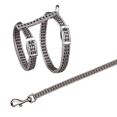 TRIXIE KATTENTUIG MET RIEM METALEN GESPEN REFLECTEREND ASSORTI