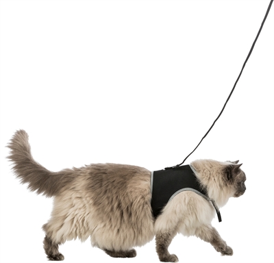 TRIXIE SOFTTUIG KAT MET RIEM ZWART