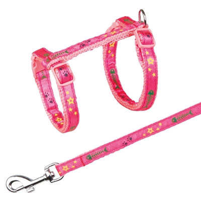TRIXIE KATTENTUIG MET RIEM VISGRAAT ASSORTI