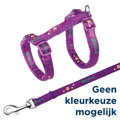 TRIXIE KATTENTUIG MET RIEM VISGRAAT ASSORTI