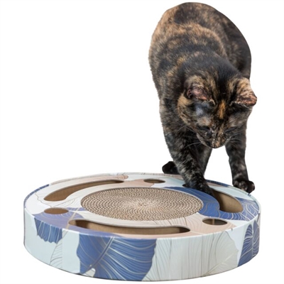 TRIXIE KRABTROMMEL MET BALLEN KARTON MET CATNIP BLAUW