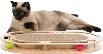TRIXIE KRABKARTON MET SPEELGOED HOUT MET CATNIP