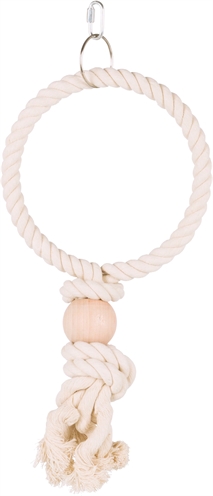 TRIXIE TOUWRING MET HOUTEN BLOK NATUREL