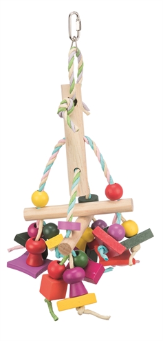 TRIXIE SPEELGOED MET PAPIEREN BANDJES HOUT MEERKLEURIG