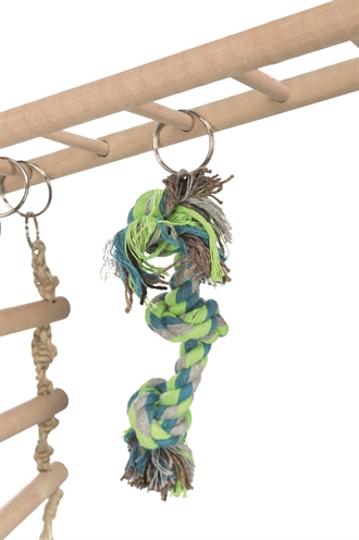 TRIXIE HANGBRUG MET TOUWLADDER & SPEELGOED HAMSTER HOUT