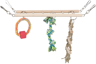 TRIXIE HANGBRUG MET TOUWLADDER / TOUW FRET HOUT / TOUW