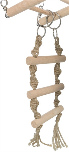 TRIXIE HANGBRUG MET TOUWLADDER / TOUW FRET HOUT / TOUW