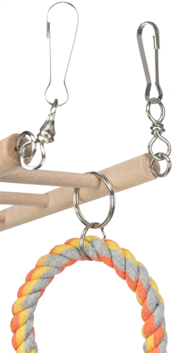 TRIXIE HANGBRUG MET TOUWLADDER / TOUW FRET HOUT / TOUW