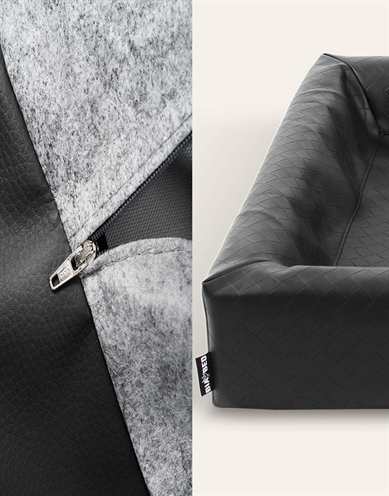 BIA BED KUNSTLEER HOES HONDENMAND SQUARE ZWART