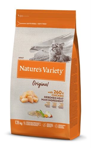 Natures Variety Original Chicken kip kalkoen vis kattenvoer droog 1,25 kg