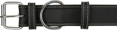 TRIXIE HALSBAND HOND RUSTIC VETLEER HEARTBEAT ZWART