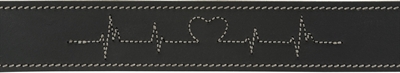 TRIXIE HALSBAND HOND RUSTIC VETLEER HEARTBEAT ZWART