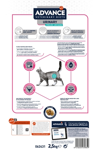ADVANCE VETERINARY DIET CAT URINARY STERILIZED MINDER CALORIEËN