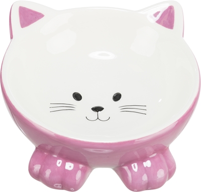 TRIXIE VOERBAK / DRINKBAK KATTENKOP VERHOOGD KERAMIEK ASSORTI