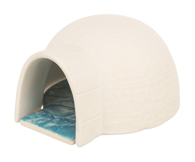 TRIXIE Hamsteriglo Keramiek Met Uitneembare Koelplaat (verkoelend) - Wit - 15x13x9 cm