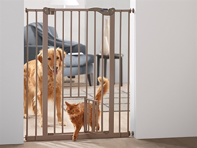 SAVIC DOG BARRIER AFSLUITHEK MET KLEINE DEUR GRIJS