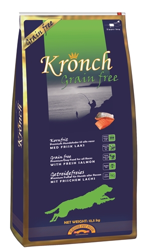 Kronch Adult Graanvrij Zalm hondenvoer droog 13,5 kg