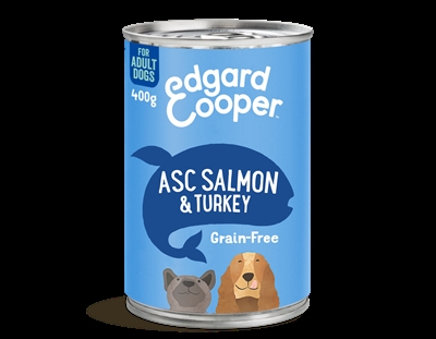 Edgard & Cooper Adult stukjes zalm & kalkoen hondenvoer nat 6x400 g