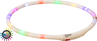 TRIXIE LICHTGEVENDE HALSBAND HOND USB SILICONEN OPLAADBAAR MEERKLEURIG
