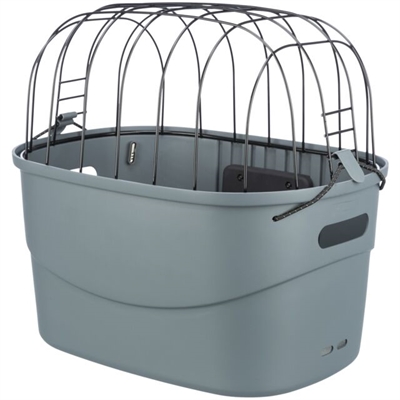 TRIXIE Stuur-fietsmand Click-snelsluiting Universele houder, slipvaste ligmat, klapperbescherming - Grijs - 42x30x39 cm / tot 5 kg