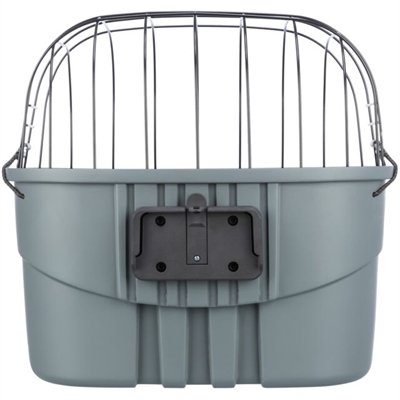 TRIXIE Stuur-fietsmand Click-snelsluiting Universele houder, slipvaste ligmat, klapperbescherming - Grijs - 42x30x39 cm / tot 5 kg