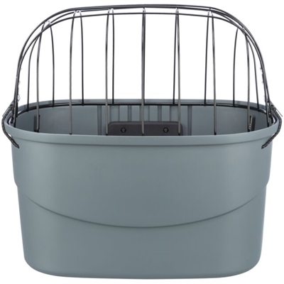 TRIXIE Stuur-fietsmand Click-snelsluiting Universele houder, slipvaste ligmat, klapperbescherming - Grijs - 42x30x39 cm / tot 5 kg