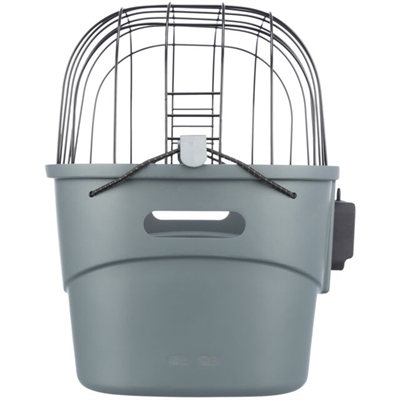 TRIXIE Stuur-fietsmand Click-snelsluiting Universele houder, slipvaste ligmat, klapperbescherming - Grijs - 42x30x39 cm / tot 5 kg