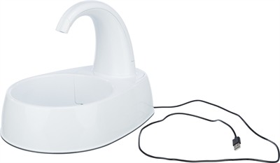 TRIXIE Drinkfontein Curved Stream Stromend zuurstofrijk water, intern filter, USB/adapter - Wit - 25x35x24,5 cm 2,6 L