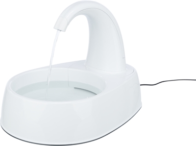 TRIXIE Drinkfontein Curved Stream Stromend zuurstofrijk water, intern filter, USB/adapter - Wit - 25x35x24,5 cm 2,6 L