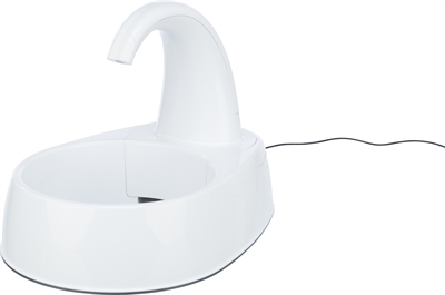 TRIXIE Drinkfontein Curved Stream Stromend zuurstofrijk water, intern filter, USB/adapter - Wit - 25x35x24,5 cm 2,6 L