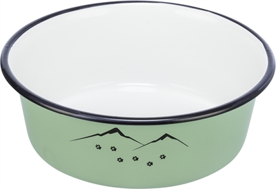 TRIXIE VOERBAK DRINKBAK EMAILLE / RVS GROEN