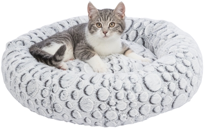 TRIXIE KATTENMAND MILA ROND PLUCHE WIT / GRIJS