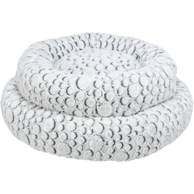 TRIXIE KATTENMAND MILA ROND PLUCHE WIT / GRIJS