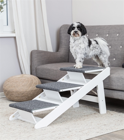 TRIXIE LOOPPLANK MET UITKLAPBARE TREDEN MDF WIT