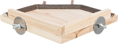 TRIXIE LANDINGSPLAATS MET ZITSTOKKEN HOUT NATUREL