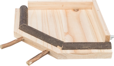 TRIXIE LANDINGSPLAATS MET ZITSTOKKEN HOUT NATUREL
