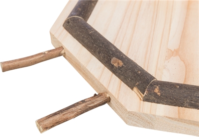TRIXIE LANDINGSPLAATS MET ZITSTOKKEN HOUT NATUREL
