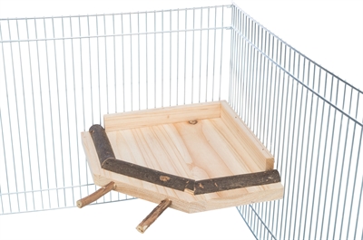 TRIXIE LANDINGSPLAATS MET ZITSTOKKEN HOUT NATUREL