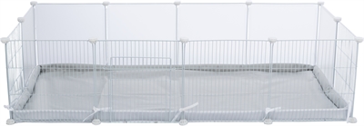 TRIXIE Bodem voor Indoorren 62460 - Beschermend tegen vocht, waterafstotend, vormvast met versterkte schuimrand - Grijs/Wit - 140x70 cm