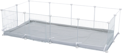 TRIXIE Bodem voor Indoorren 62460 - Beschermend tegen vocht, waterafstotend, vormvast met versterkte schuimrand - Grijs/Wit - 140x70 cm