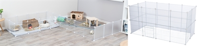 TRIXIE Bodem voor Indoorren 62460 - Beschermend tegen vocht, waterafstotend, vormvast met versterkte schuimrand - Grijs/Wit - 140x70 cm