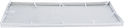 TRIXIE Bodem voor Indoorren 62460 - Beschermend tegen vocht, waterafstotend, vormvast met versterkte schuimrand - Grijs/Wit - 140x70 cm